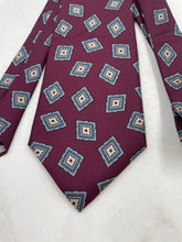 Load image into Gallery viewer, Christian Dior Mens Burgundy Printed Silk Adjustable Pointed Tie One Size