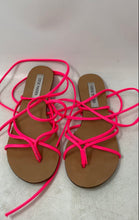 Load image into Gallery viewer, Steve Madden Womens Pink Leather Open Toe Flat Strappy Sandals Size 10