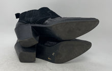 Load image into Gallery viewer, Zara Womens Black Block Heel Side Zip Cowgirl Ankle Boots Size EUR 37