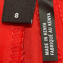 Load image into Gallery viewer, DKNY Womens Red Twill Flat Front Pockets Straight Leg Cargo Pants Size 8