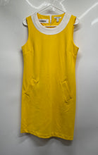 Load image into Gallery viewer, Banana Republic Womens Yellow And White Sleeveless Stretch Shift Dress Size 8