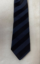 Load image into Gallery viewer, Hugo Boss Mens Dark Blue Striped Silk Adjustable Keeper Loop Designer Tie