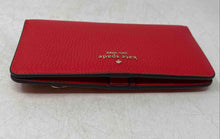 Load image into Gallery viewer, Kate Spade Womens Eva Red Pebbled Leather Credit Card Slots Snap Bifold Wallet