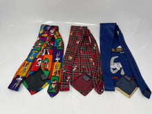 Load image into Gallery viewer, Lot Of 3 Pcs Looney Tunes Mens Multicolor Printed Adjustable Long Designer Ties