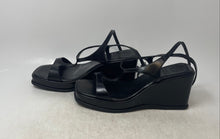 Load image into Gallery viewer, Vince Camuto Womens Fetemee Black Leather Platform Strappy Sandals Size 8.5