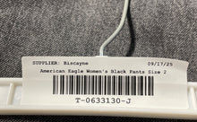 Load image into Gallery viewer, American Eagle Womens Black Cotton Denim High-Rise Distressed Mom Jeans Size 2