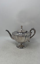Load image into Gallery viewer, Vintage Antique Silver-Tone Scalloped Edges And Pedestal Base Lidded Teapot