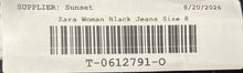 Load image into Gallery viewer, Zara Womens Black Denim Dark Wash Stretch Pockets Skinny Jeans Size 8