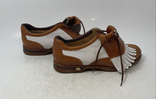 Load image into Gallery viewer, Walter Genuin Mens Brown White Lace-Up Formal Oxford Dress Shoes Size 6