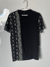 Load image into Gallery viewer, Express Mens Black Floral Short Sleeve Crew Neck Pullover T-Shirt Size S