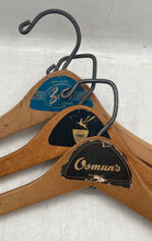 Load image into Gallery viewer, Lot Of 3 Pcs Assorted Beige Silver-Tone Wooden Clothes Hangers