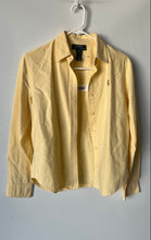 Load image into Gallery viewer, Lauren Ralph Lauren Womens Yellow Long Sleeve Collared Button-Up Shirt Size S