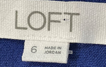 Load image into Gallery viewer, Loft Womens Blue Flat Front Slash Pockets Straight Leg Stretch Dress Pants Sz 6