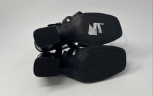Load image into Gallery viewer, Marc Fisher Womens Fynlee Black Leather Block Heel Strappy Sandals Size 8M