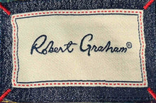 Load image into Gallery viewer, Robert Graham Mens Blue Plaid Cotton Long Sleeve Button-Up Shirt Size Large