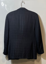 Load image into Gallery viewer, Redaelli Mens Black Plaid Silk Peak Lapel Long Sleeve One-Button Blazer Size 50