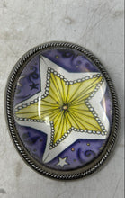 Load image into Gallery viewer, Vintage Yellow Star Design Collectible Glass Oval Shape Paperweight
