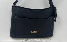 Load image into Gallery viewer, Jones New York Womens Black Leather Adjustable Strap Crossbody Handbag