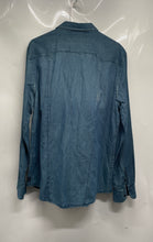 Load image into Gallery viewer, Calvin Klein Mens Blue Cotton Long Sleeve Collared Denim Button-Up Shirt Size M