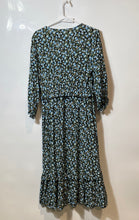 Load image into Gallery viewer, Zara Womens Multicolor Floral Print Ruffle V-Neck Midi Fit & Flare Dress Size M