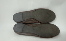 Load image into Gallery viewer, Authentic Tory Burch Womens Reva Dark Brown Ballet Flats Size 9.5M Worn Damaged