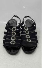 Load image into Gallery viewer, London Fog Womens Nanci Black Leather Cone Heel Strappy Sandals Size 11