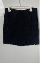 Load image into Gallery viewer, Zara Basic Womens Black Regular Fit Back Zipper Fringe Short Mini Skirt Size L