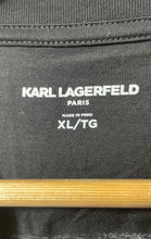 Load image into Gallery viewer, Karl Lagerfeld Paris Mens Black Graphic Print Flat Head Pullover T-Shirt Size XL
