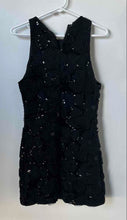 Load image into Gallery viewer, Zara Womens Black Sequin Sleeveless Round Neck Mini Dress Size Medium