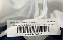 Load image into Gallery viewer, Nike Mens White Navy Blue Short Sleeve Crew Neck Pullover T-Shirt Size XL