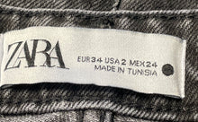 Load image into Gallery viewer, Zara Womens Black Denim Multiple Pockets Button Front Straight Leg Jeans Size 2