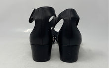 Load image into Gallery viewer, Clarks Womens Caroleigh Anya Black Leather Block Heel Strappy Sandals Size 8 M