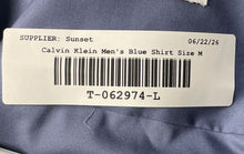 Load image into Gallery viewer, Calvin Klein Mens Blue Long Sleeve Regular Fit Non-Iron Button-Up Shirt Size M