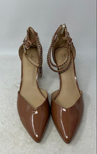 Load image into Gallery viewer, Michael Kors Womens Brown Patent Leather Pointed Toe Ankle Strap Heels Size 11