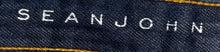 Load image into Gallery viewer, Sean John Mens Mercer Blue Denim Button Front Slim Fit Straight Leg Jeans 38X32