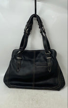 Load image into Gallery viewer, The Sak Womens Black Leather Charm Double Handle Bottom Studs Shoulder Handbag