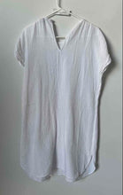 Load image into Gallery viewer, Banana Republic Womens White Gauze Short Sleeve Round Neck Shift Dress Size S