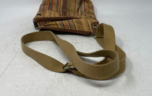 Load image into Gallery viewer, Fossil Womens Brown Striped Inner Pockets Adjustable Strap Crossbody Bag