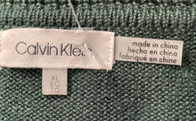Load image into Gallery viewer, Calvin Klein Womens Green Long Sleeve Fold Over Cowl Neck Tunic Sweater Size XL