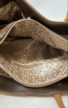 Load image into Gallery viewer, Giani Bernini Womens Brown Leather Woven Center Triple Compartment Shoulder Bag