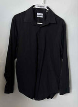 Load image into Gallery viewer, Calvin Klein Mens Black Cotton Slim Fit Performance Non-Iron Dress Shirt Size 16