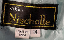 Load image into Gallery viewer, Nina Nischelle Womens Celadon Beaded Long Maxi Dress With Matching Scarf Size 14