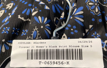Load image into Gallery viewer, Forever 21 Womens Black Floral Sleeveless Pleated Round Neck Blouse Top Size S