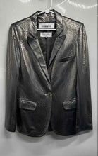 Load image into Gallery viewer, Serena Kay Womens Gray Animal Print Long Sleeve One-Button Blazer Size 38