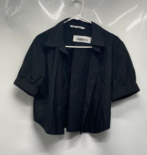 Load image into Gallery viewer, ZARA Womens Black Short Sleeve Cropped Blouse Top Size Large