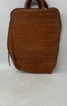 Load image into Gallery viewer, Vilenca Womens Brown Leather Zipper Adjustable Strap Top Handle Backpack