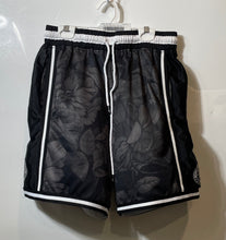 Load image into Gallery viewer, NBA Mens Black Floral Elastic Waist Drawstring Basketball Athletic Shorts Size S