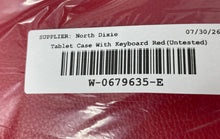 Load image into Gallery viewer, Red Leather Folding Folio Tablet Case With Bluetooth Keyboard Untested