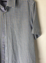 Load image into Gallery viewer, Hugo Boss Mens Gray Multicolor Plaid Short Sleeve Button-Up Shirt Size L