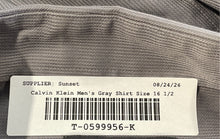 Load image into Gallery viewer, Calvin Klein Mens Gray Long Sleeve Slim Fit Non Iron Dress Shirt Size 16 1/2